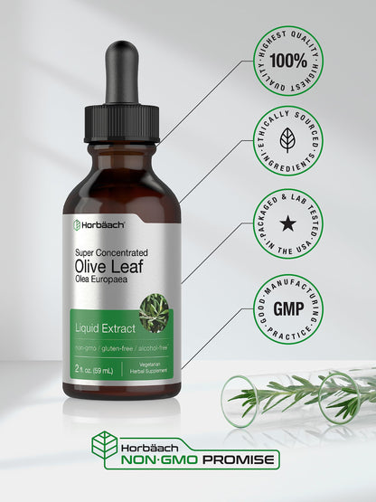 Antioxidant rich liquid herbal supplement showing HorbÃ¤ach brand premium Mediterranean herb formulation.