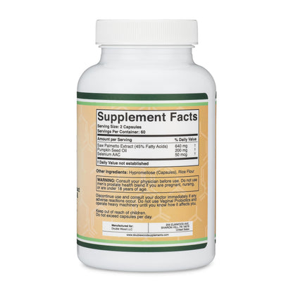 Premium imported Double Wood men wellness capsule bottle on a clean background