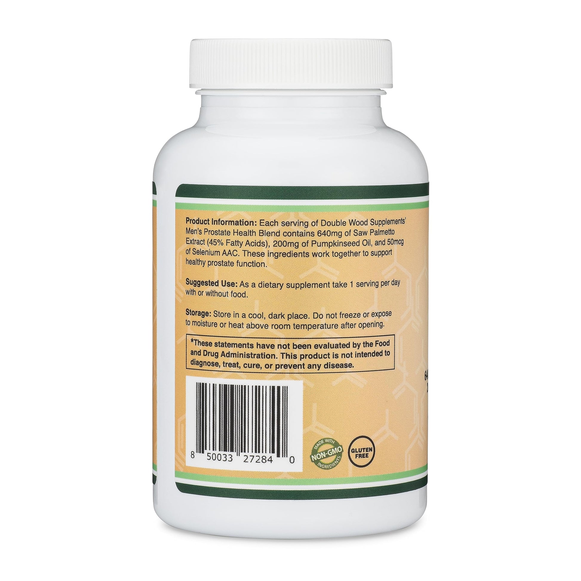 Authentic USA manufactured Double Wood Prostate Support dietary supplement container