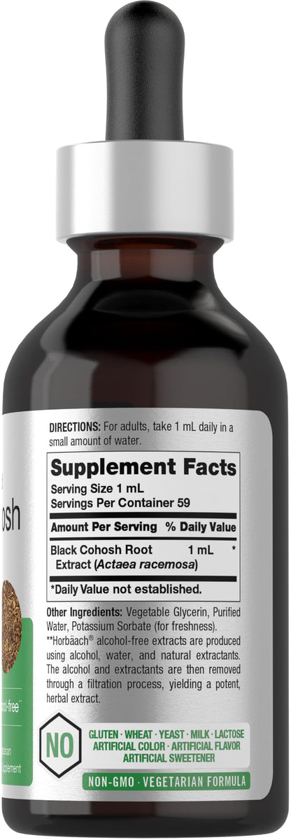 HorbÃ¤ach Black Cohosh Root Tincture side view label details