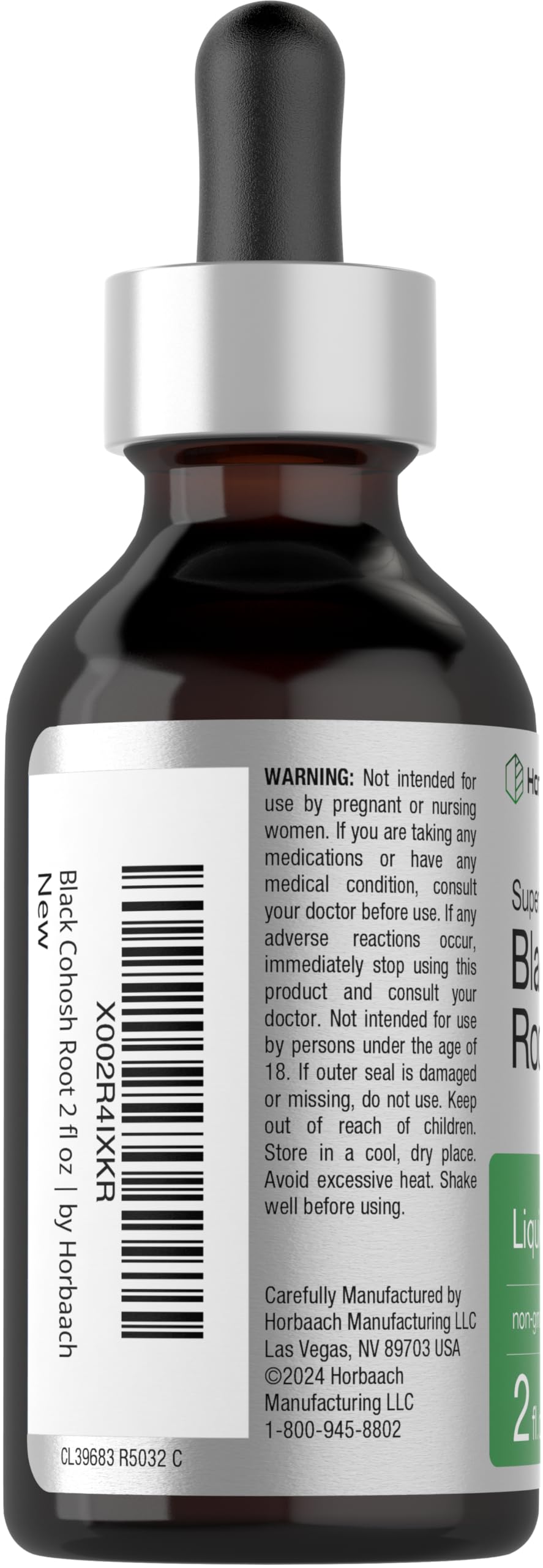 HorbÃ¤ach Black Cohosh Root Tincture ingredients and supplement facts