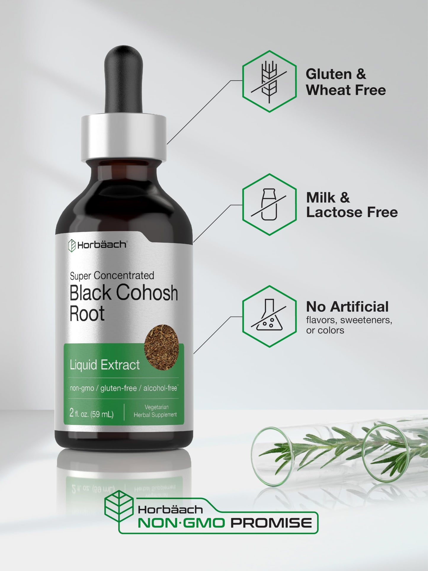 HorbÃ¤ach Black Cohosh Root Tincture packaging information