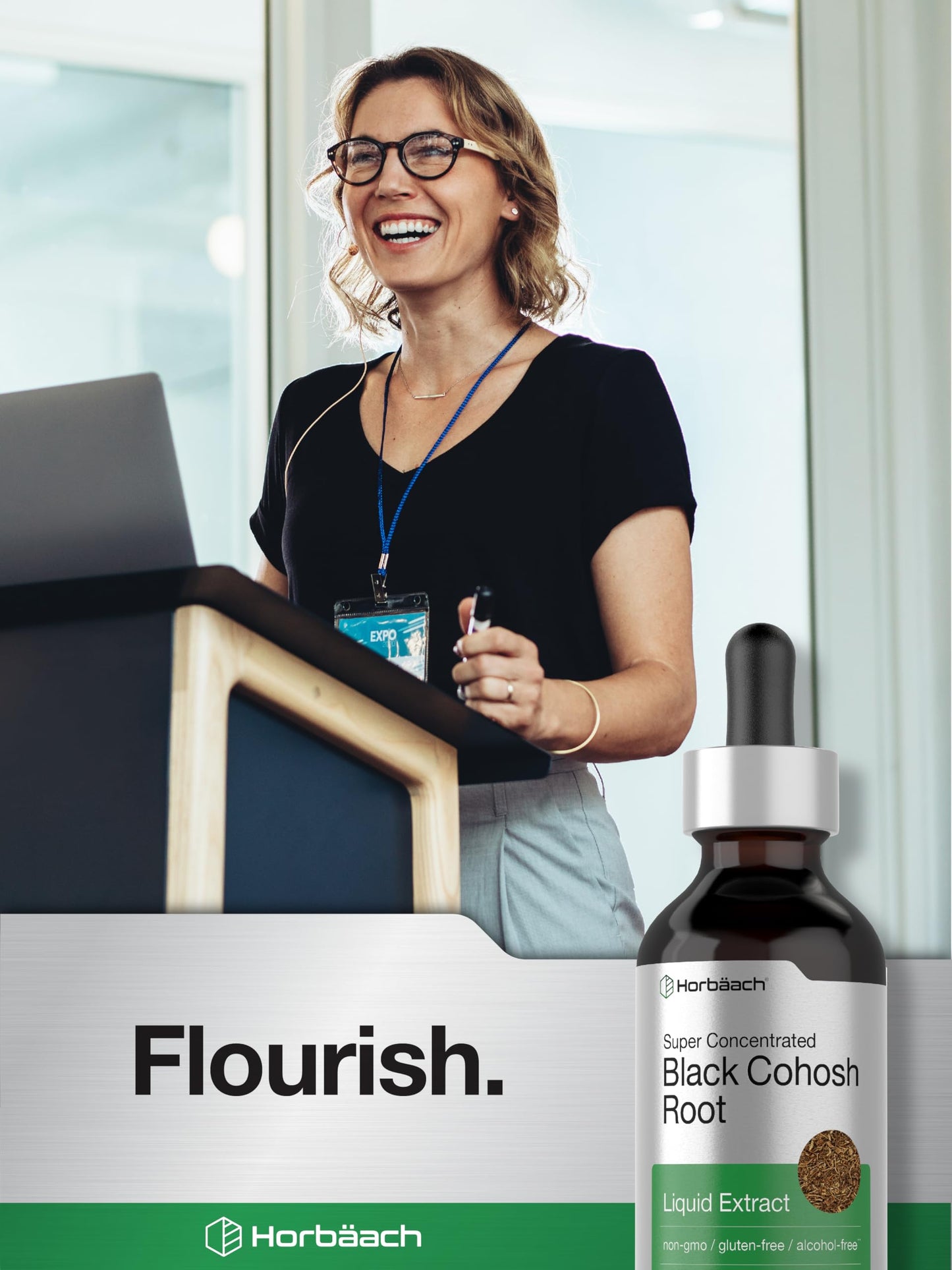 HorbÃ¤ach Black Cohosh Root Tincture vegetarian liquid extract label