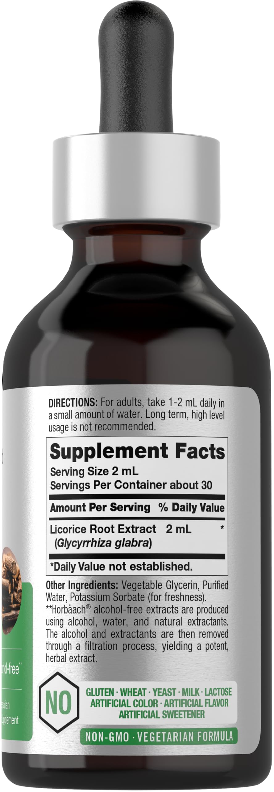 Horbaach Licorice Root herbal supplement label details