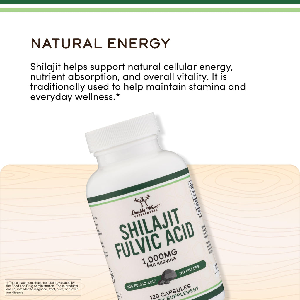 Double Wood Himalayan shilajit extract bottle side view