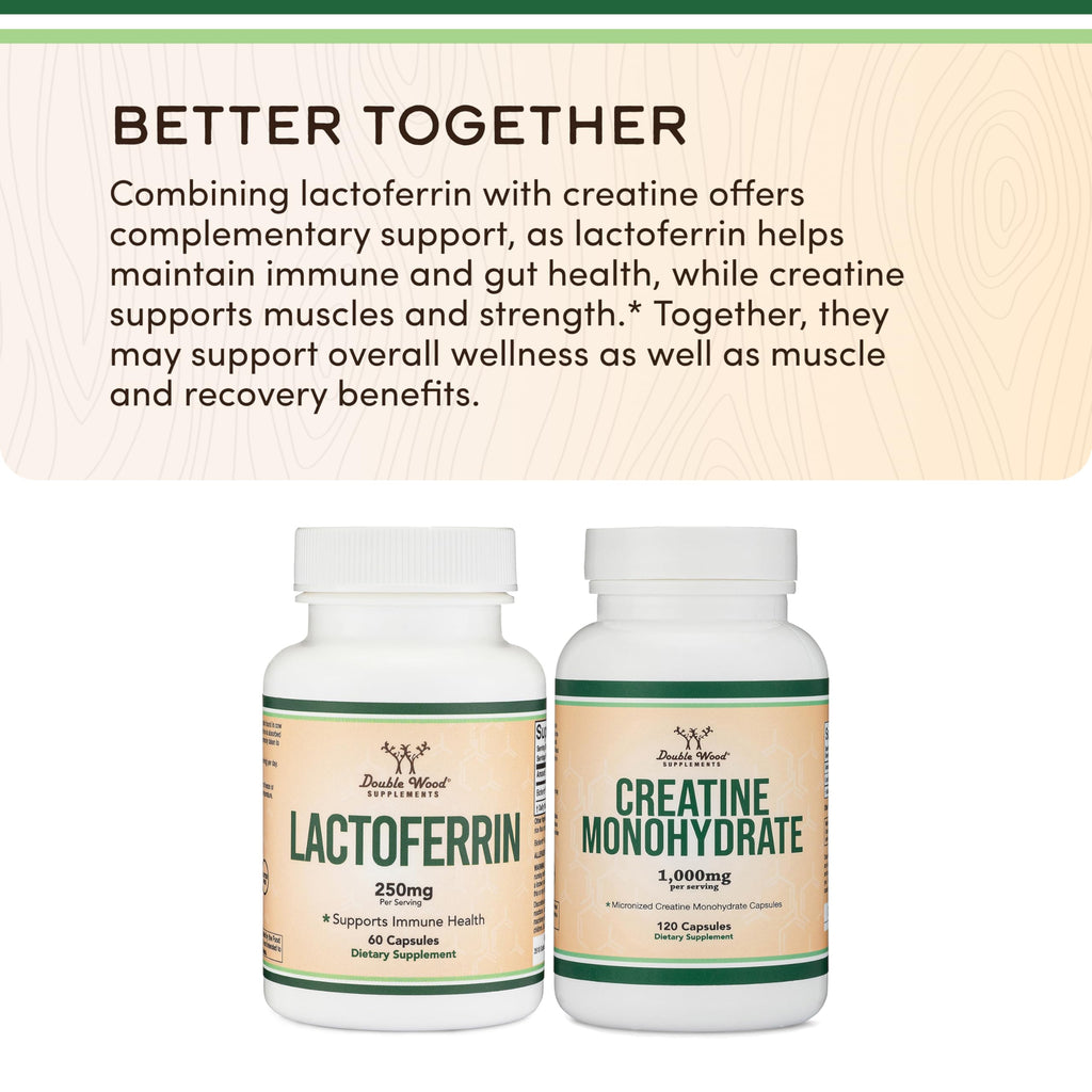 Double Wood Supplements immune and iron support product packaging