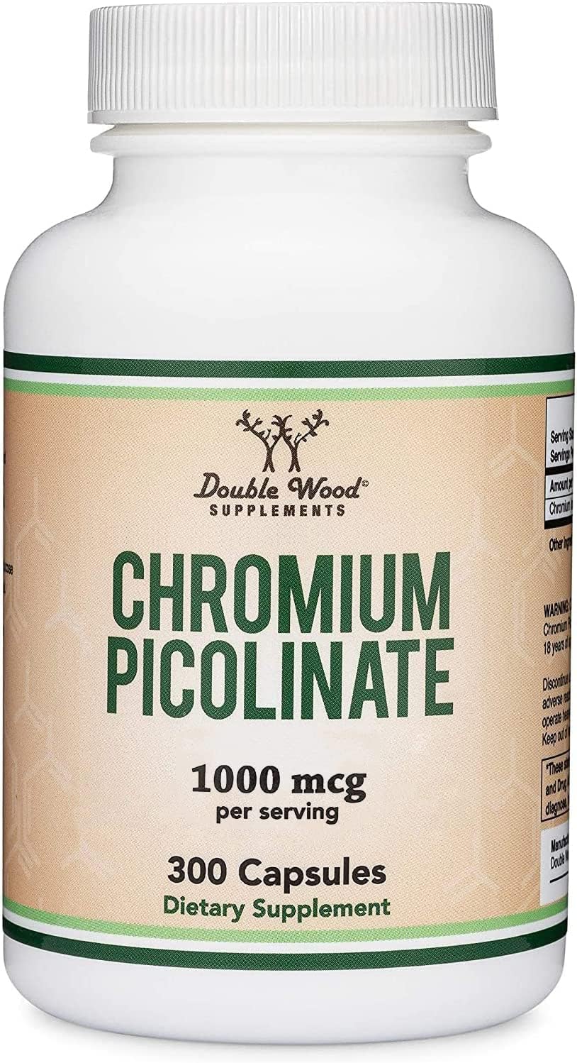 Double Wood Supplements non GMO gluten free chromium picolinate packaging.