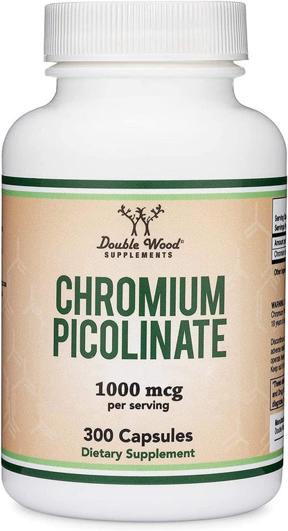 Double Wood Supplements non GMO gluten free chromium picolinate packaging.