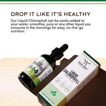 Concentrated mulberry leaf chlorophyll drops mixed into a morning glass of water
