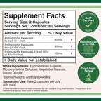 Double Wood Supplements Andrographis bottle side view showing clinical dosage information and AP-Bio patented extract logo.