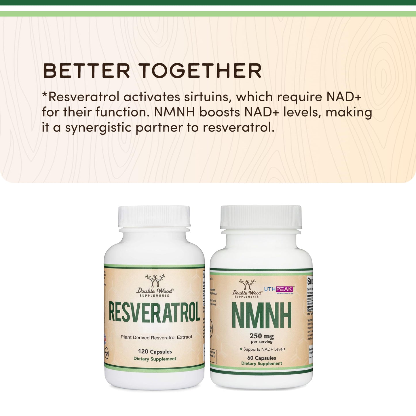 Close up of Resveratrol 500mg supplement capsule bottle