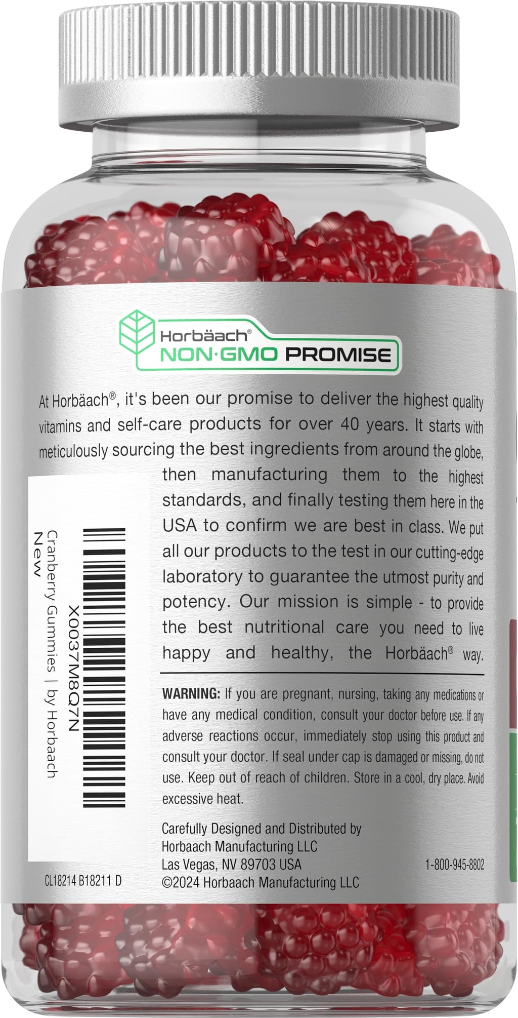 Horbaach Cranberry 1500mg vegan gummies texture
