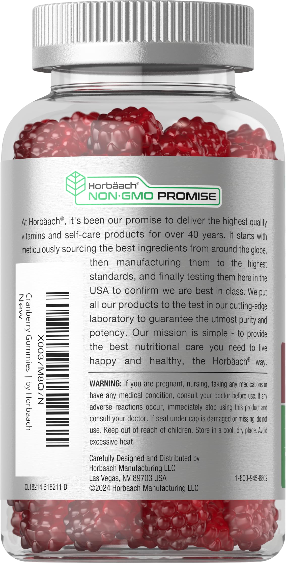 Horbaach Cranberry 1500mg vegan gummies texture