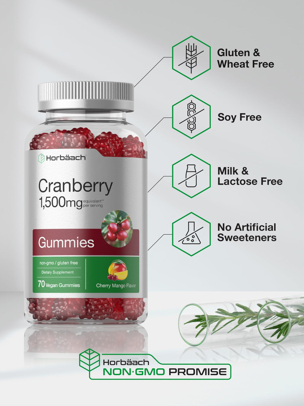 Horbaach Cranberry non GMO supplement packaging