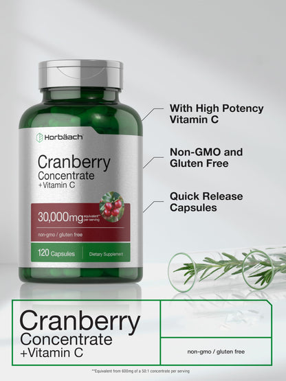 Horbaach Cranberry Concentrate 30000mg capsules packaging