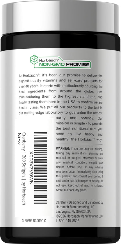 Horbäach Cranberry Vitamin C Softgels Capsule Size