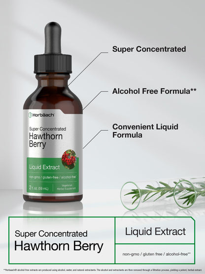 Horbäach vegetarian hawthorn supplement liquid dropper close up view