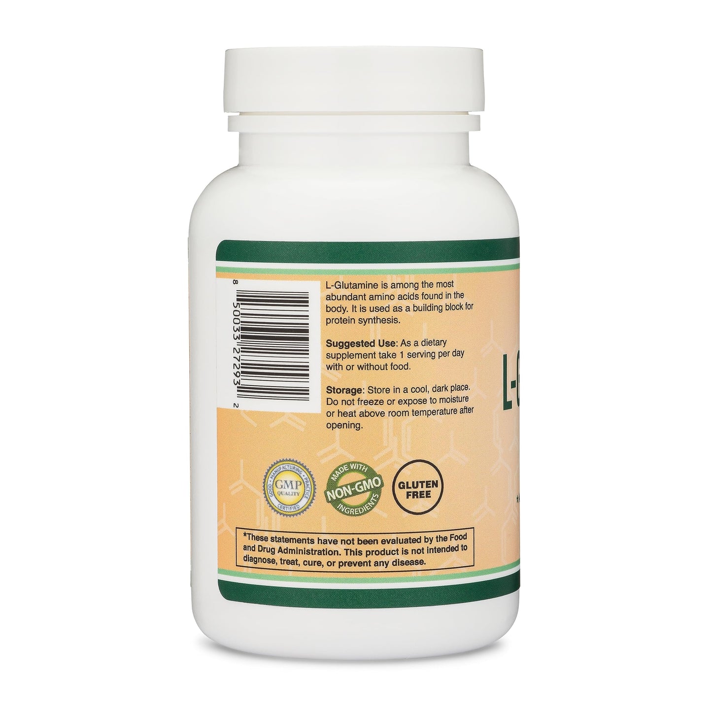 Authentic imported USA L-Glutamine capsules 120 count