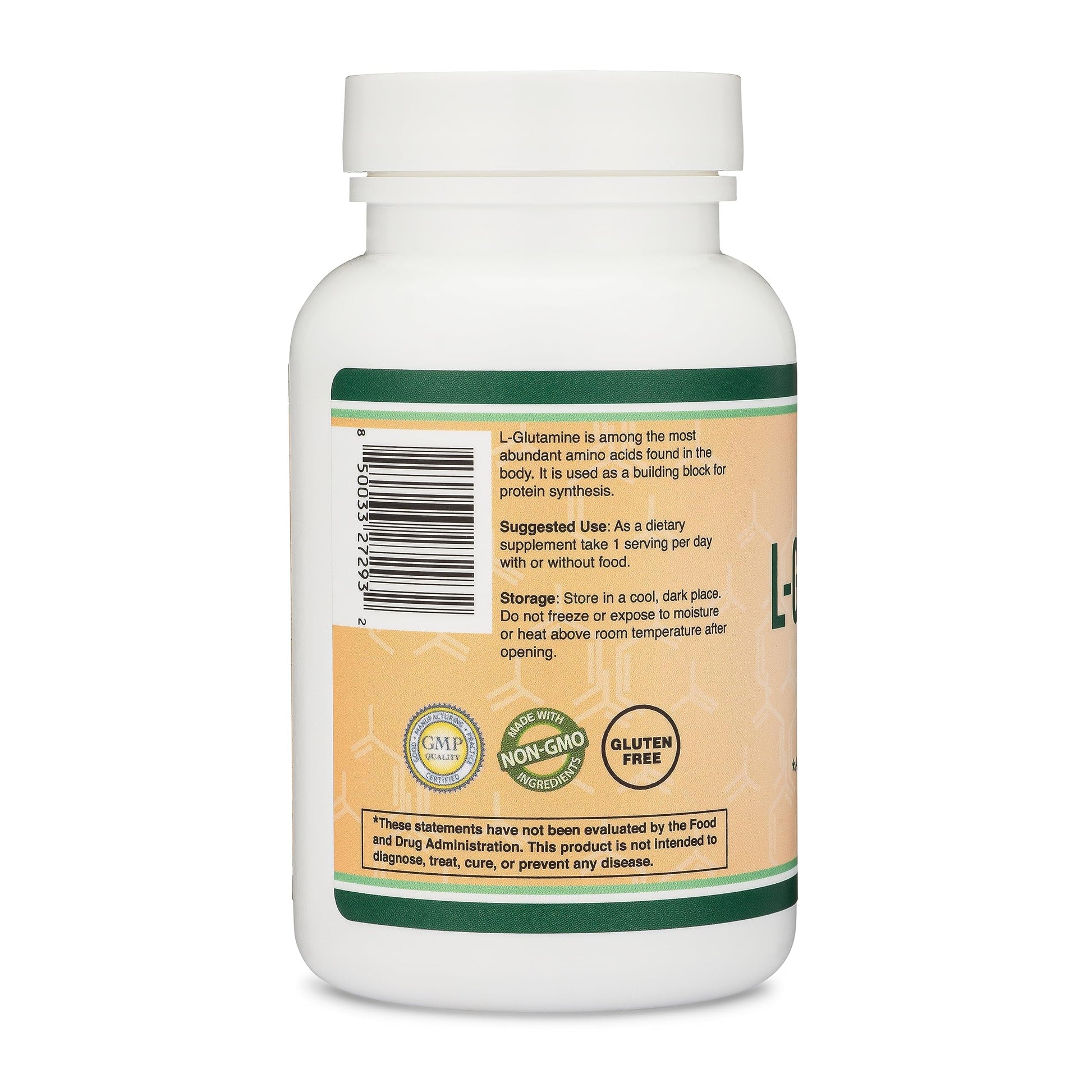 Authentic imported USA L-Glutamine capsules 120 count