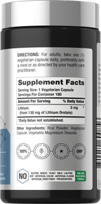 Horbäach Lithium Orotate supplement facts and ingredient label