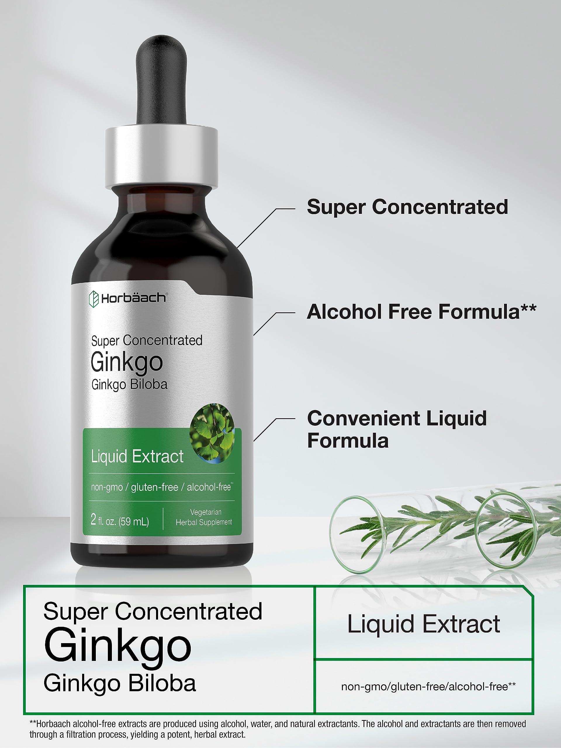 Gluten free and non GMO certified herbal supplement bottle for brain health