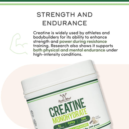 Close up of micronized creatine monohydrate powder texture
