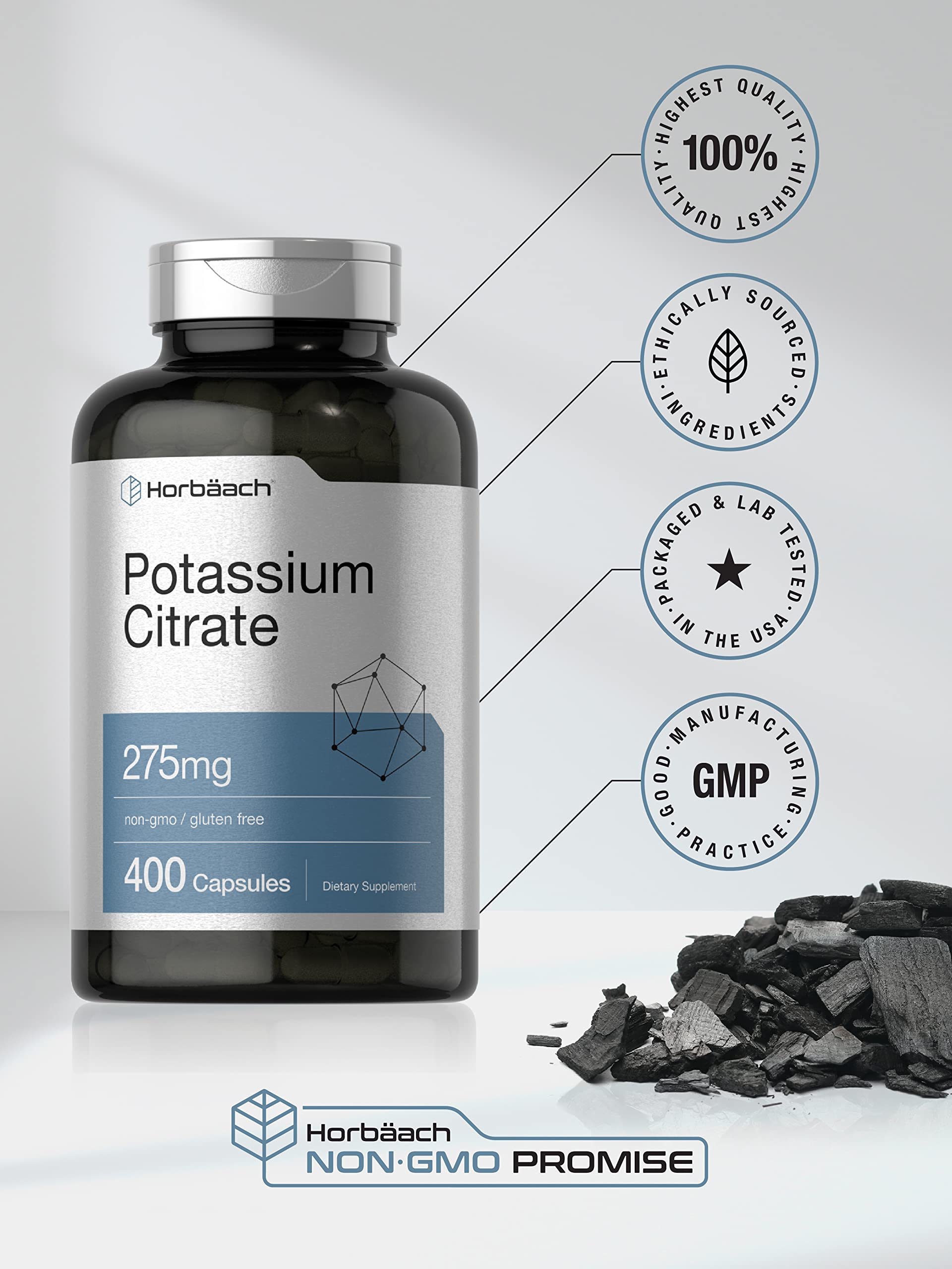 Quick release potassium supplement capsules for maximum bioavailable absorption