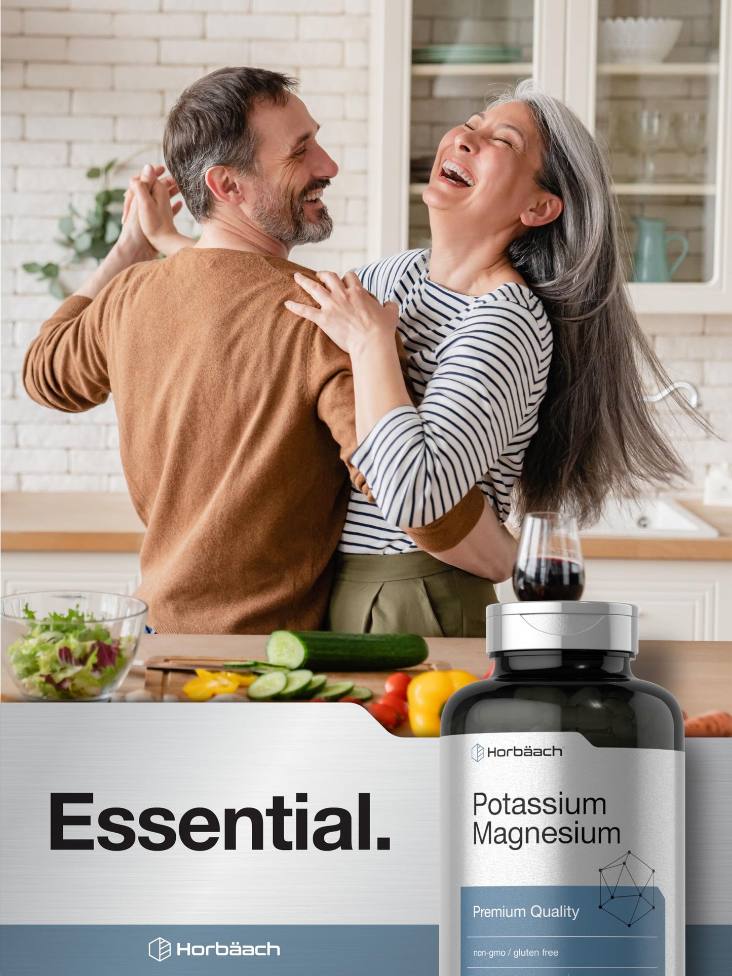 Horbäach Potassium Magnesium official packaging showing four hundred milligrams magnesium
