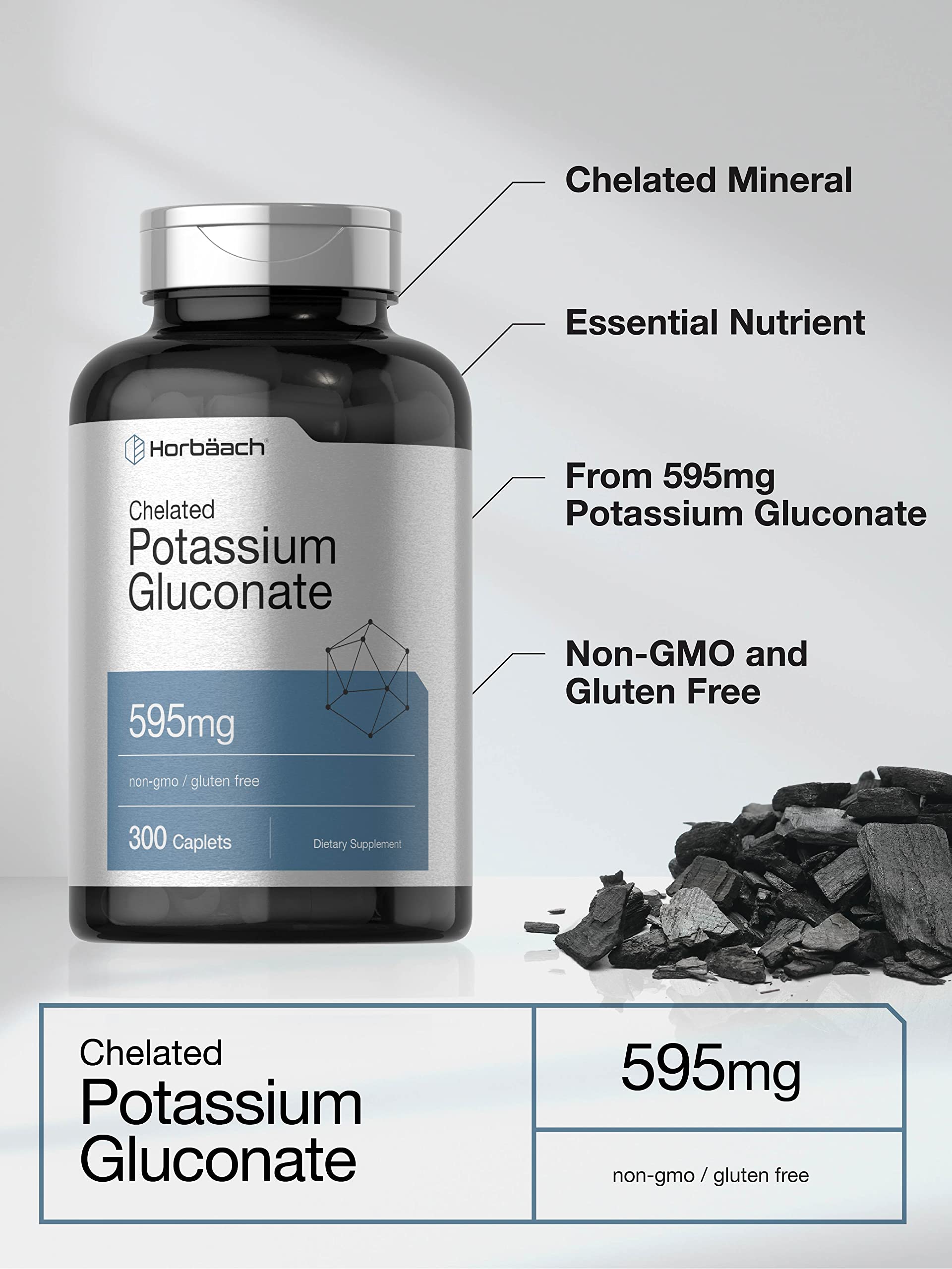 USA imported potassium gluconate mineral supplement for fluid balance support