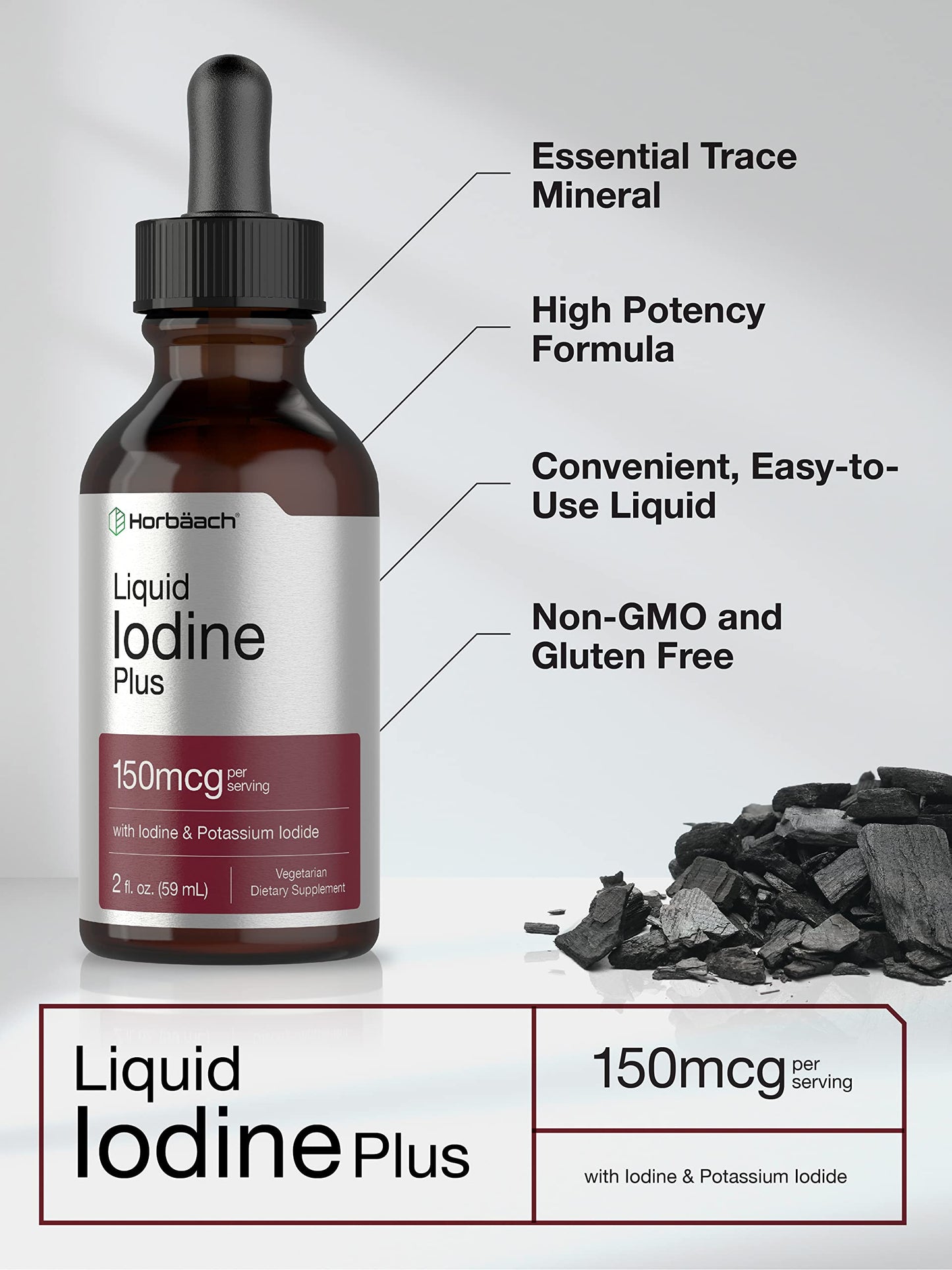 Horbäach Liquid Iodine Plus vegetarian non-GMO dietary formula