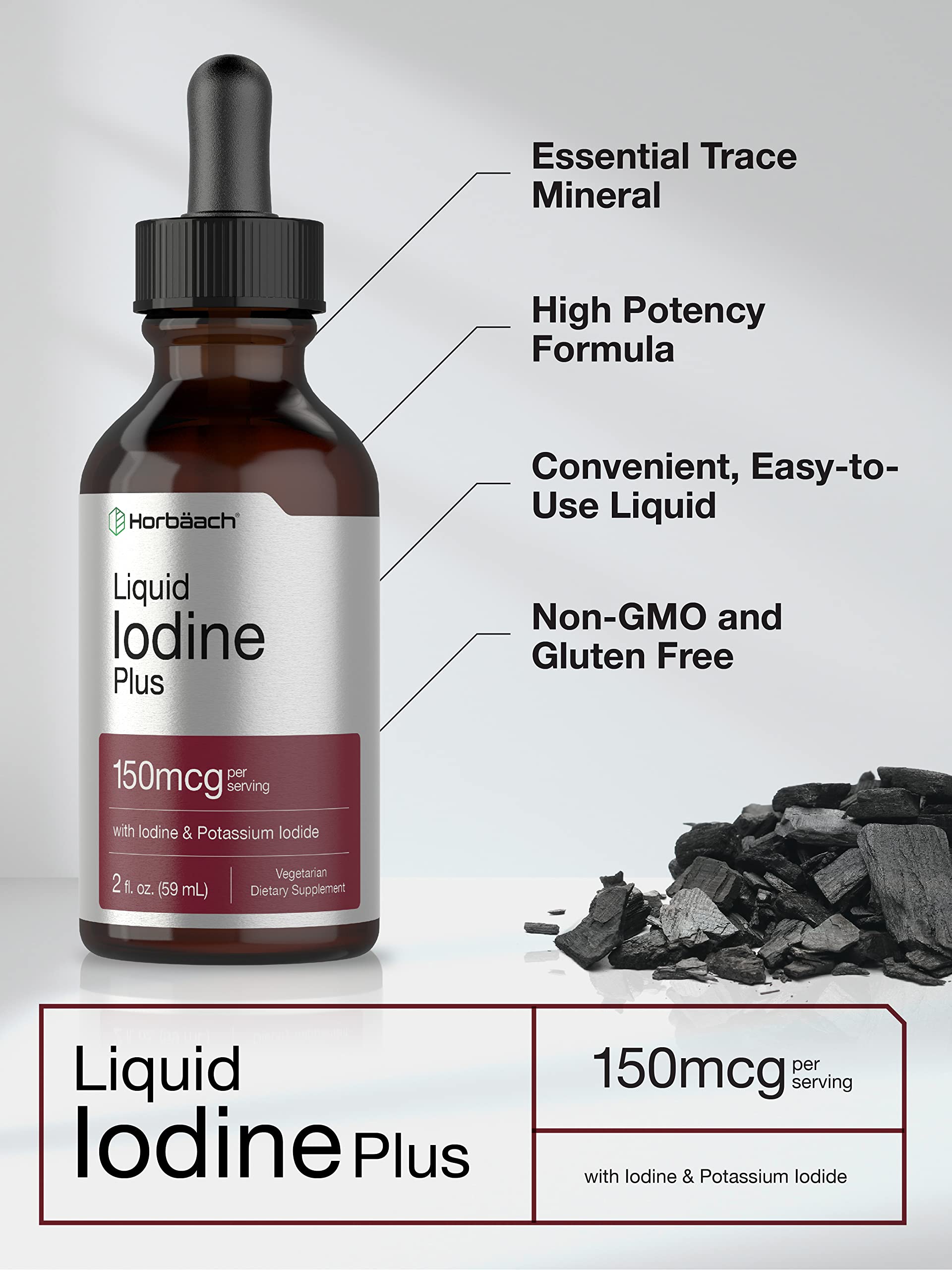 Horbäach Liquid Iodine Plus vegetarian non-GMO dietary formula