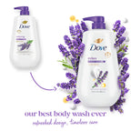 Close up of Dove body wash pump mechanism and bottle neck