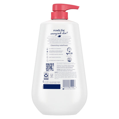 Dove moisturizing skin cleanser showing back label ingredients and usage directions
