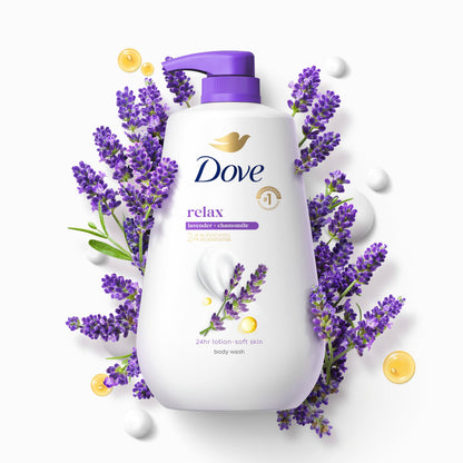 Soothing lavender and chamomile botanical essence imagery