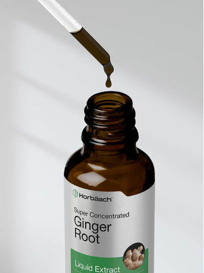 Packaging box of Horbäach Ginger Root Extract Liquid showcasing the premium herbal formula design.