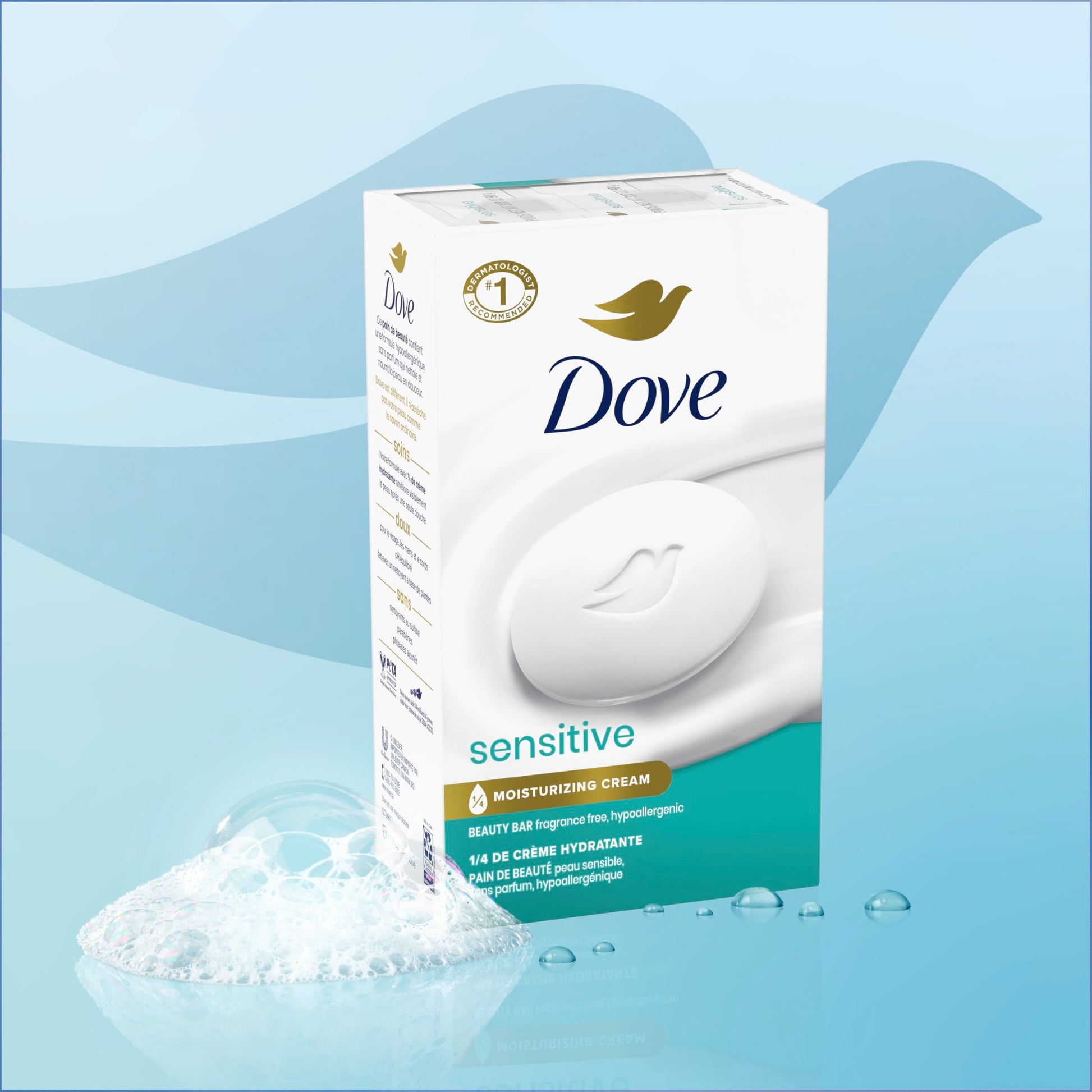 Dove sensitive skin soap bar texture and form