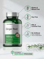 Horbaach ginger root traditional herbal formula capsules for stomach comfort
