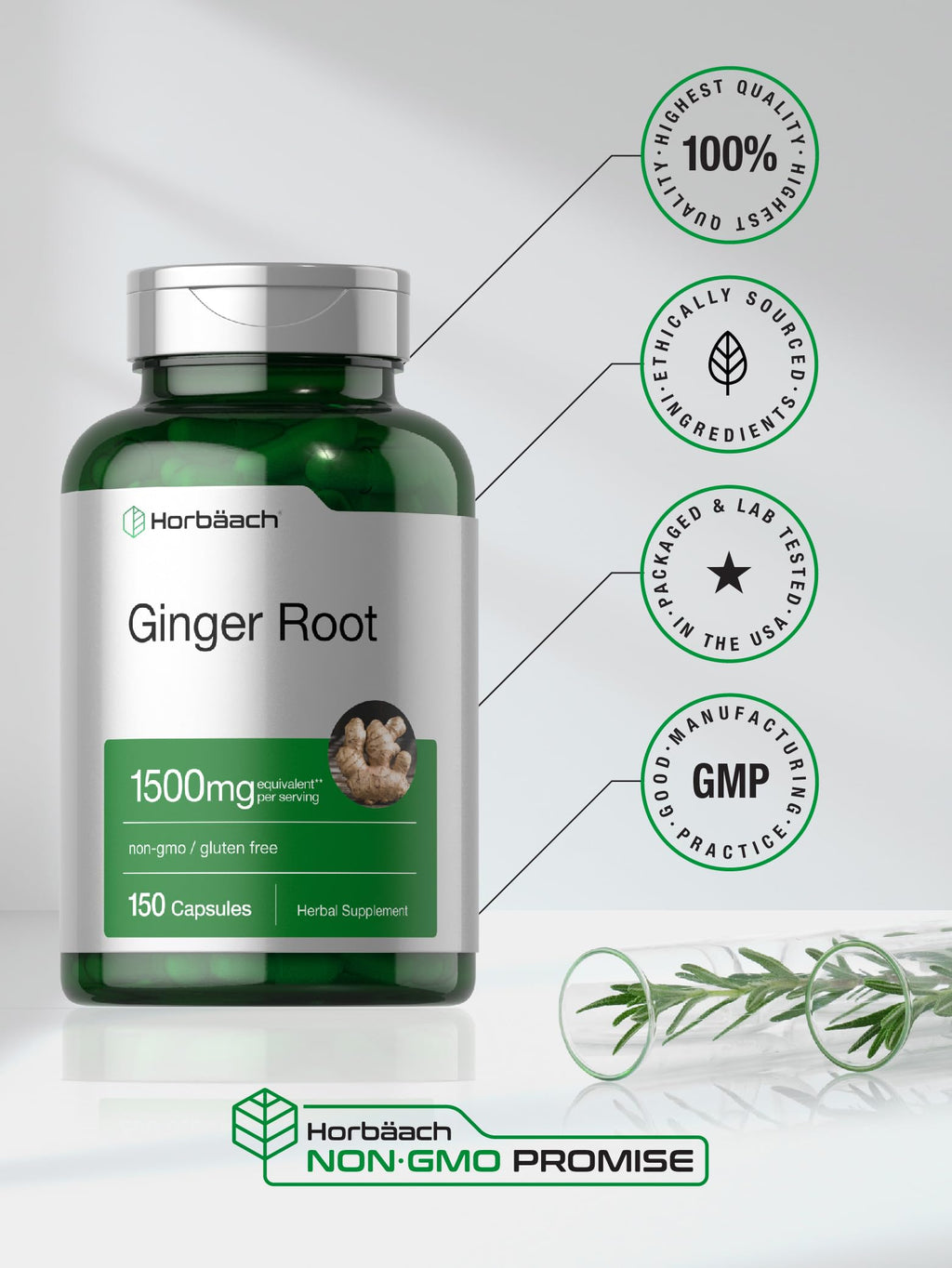 Authentic imported Horbaach daily digestive wellness supplement bottle