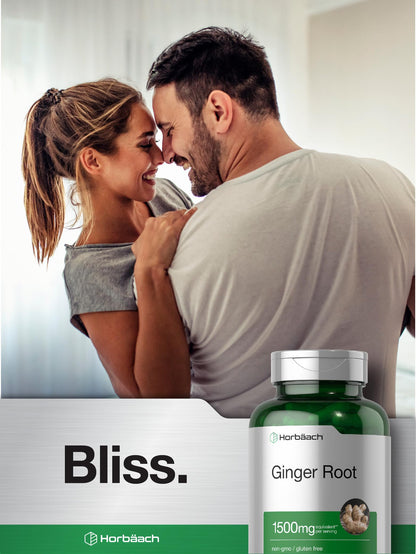 DNA tested premium ginger root extract 1500mg capsules size comparison