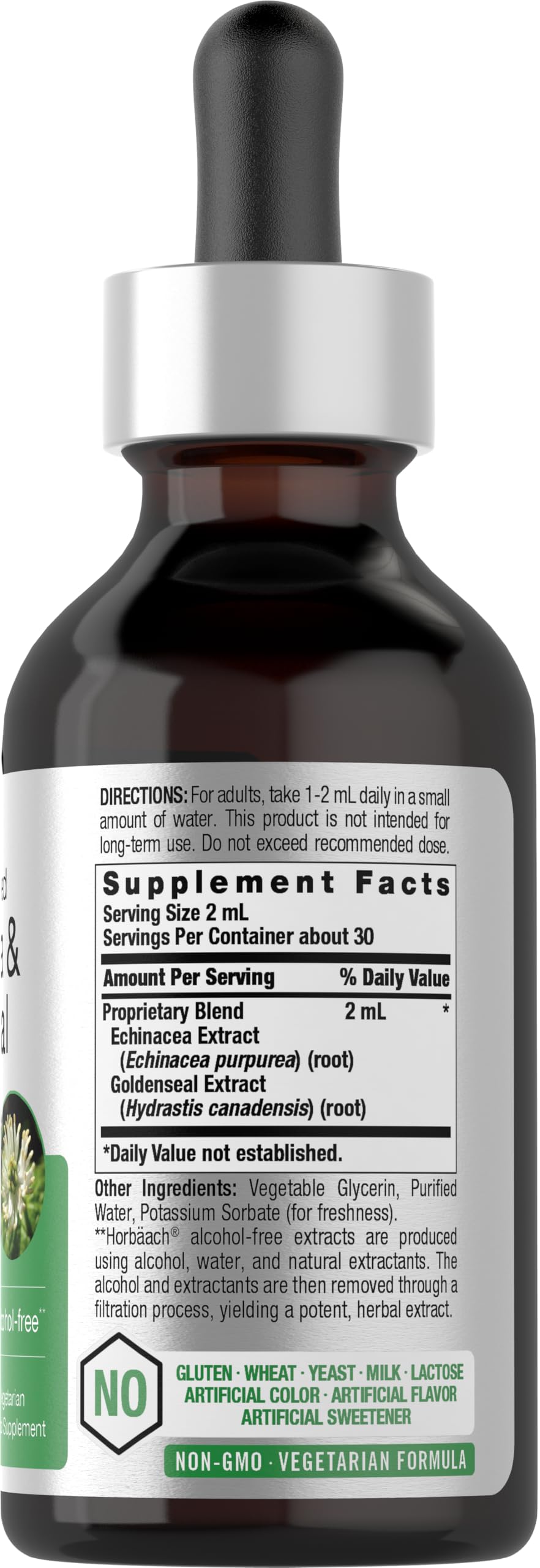 Horbäach herbal supplement bottle label details