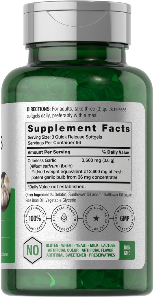 Horbäach ultra potent concentrated garlic extract supplement supplement facts panel.