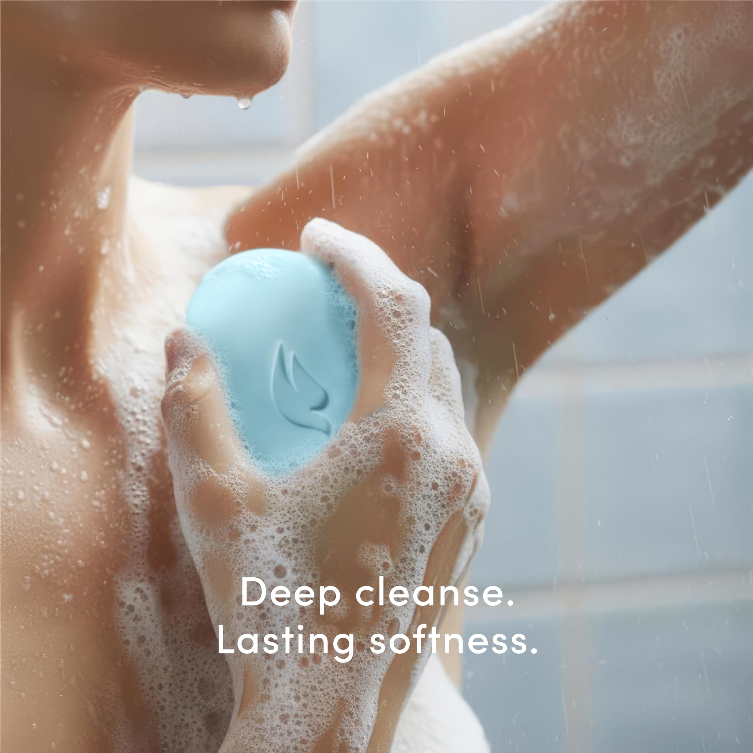 Gentle sulfate free Dove soap bar showing product features
