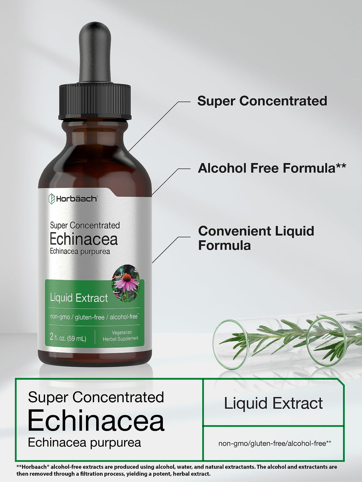 Horbäach Echinacea vegetarian liquid supplement bottle