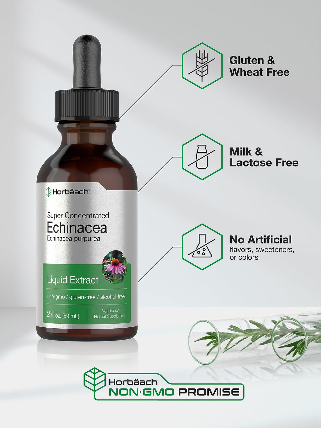 Horbäach non-GMO Echinacea tincture packaging