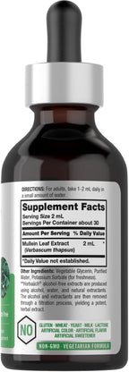 Horbäach Mullein Leaf Extract liquid dropper bottle packaging details