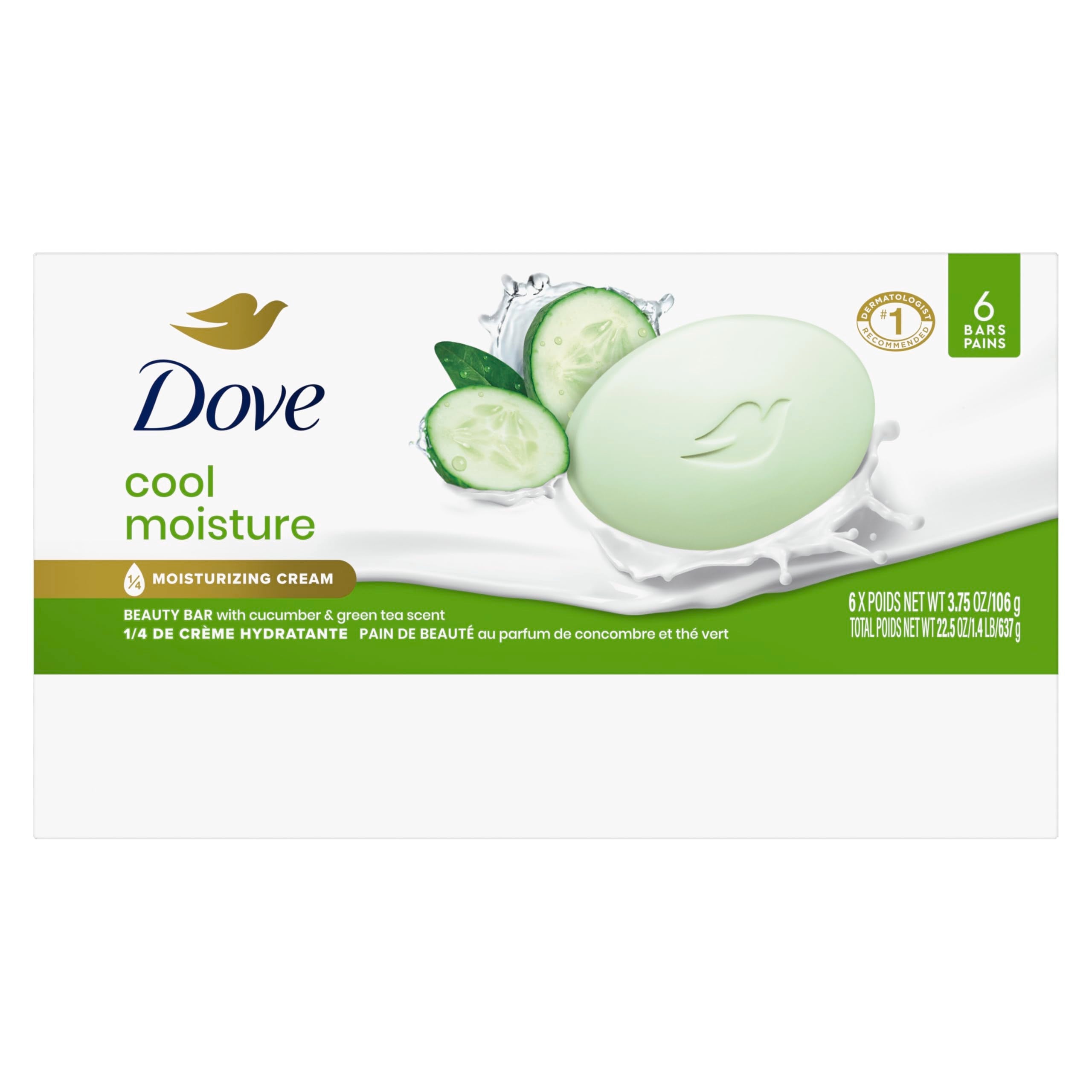 Dove Cool Moisture soap bars packaging