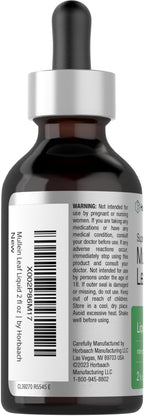 Side view of Horbäach Mullein Leaf supplement bottle showing instructions
