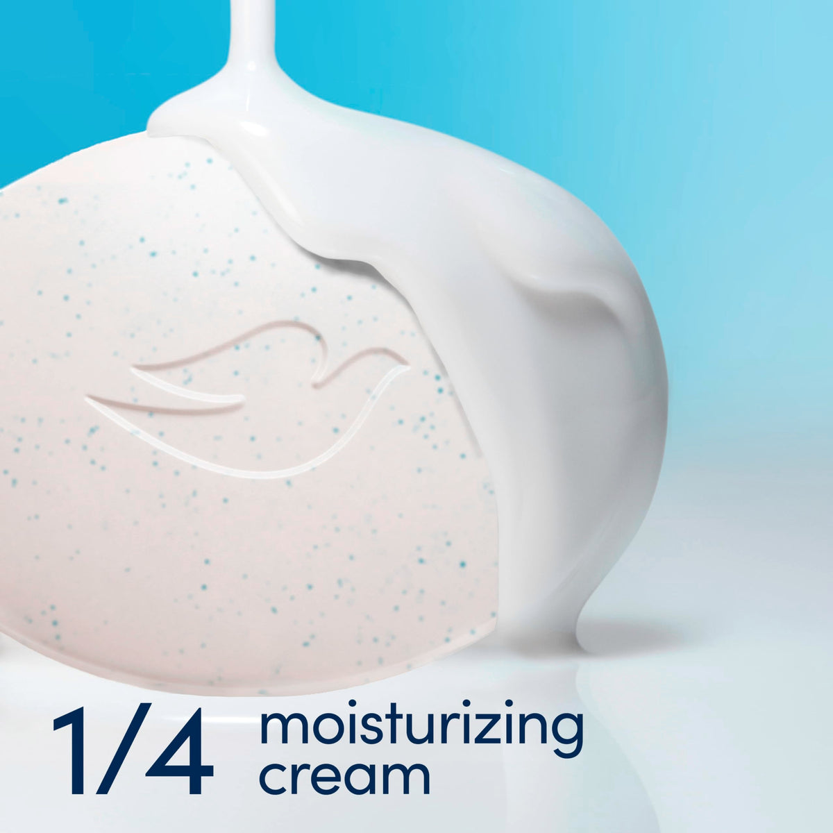 Back panel of Dove packaging with ingredients and details