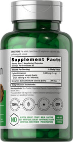 Horbäach 1800mg Cinnamon capsules supplement label details