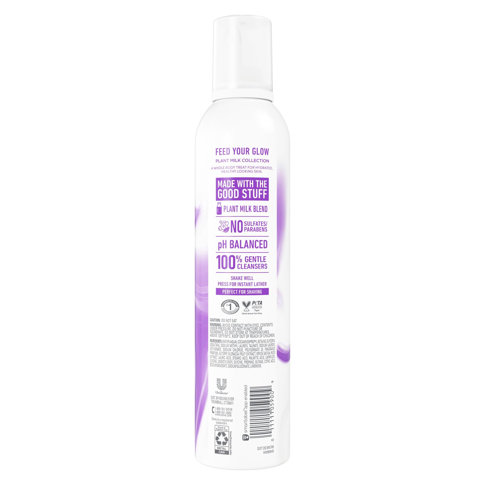 Dove plant milk collection whipped shower foam texture close up